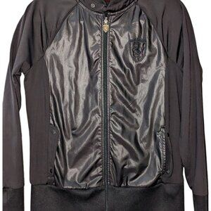 VTG Puma Scuderia Ferrari Full Zip Track Jacket Mens Sz Large Black Faux Leather